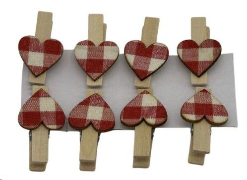 PEG CHECKED HEARTS