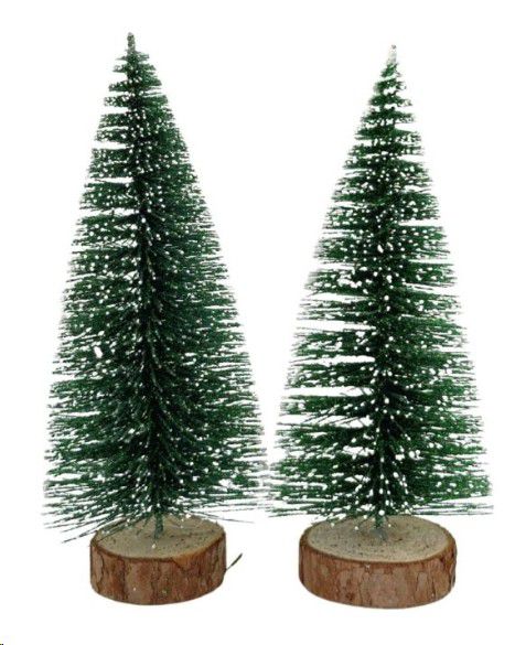 XMAS TREE GREEN PLASTIC WOOD SET 15CM