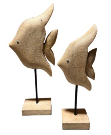 DECOR FISH STATUE MANGO L 21X9X46