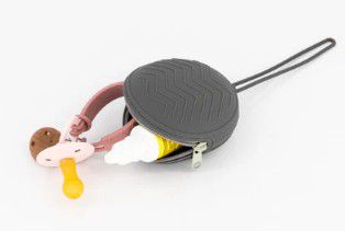 BABY PACIFIER SILICONE ZIPPER CASE DARK GREY