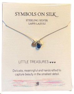 NECKLACE LITTLE TREASURE DISC & PEARL ON SILK ONYX