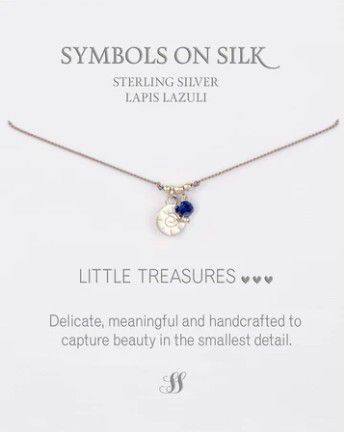 NECKLACE LITTLE TREASURE LAPIS LAZULI SUN ON SILK