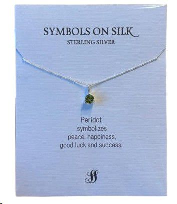 NECKLACE PRECIOUS PERIDOT CUT STONE ON CHAIN