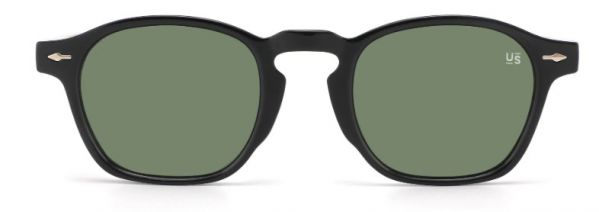 SUNGLASSES AISHA BLACK & TURTLE FRAME GREEN LENS