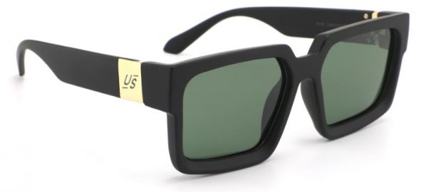 SUNGLASSES PETRO MATT BLACK FRAME & GREEN LENS