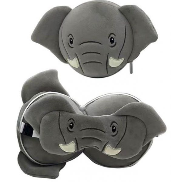 KIDS TRAVEL PILLOW & EYE MASK ELEPHANT