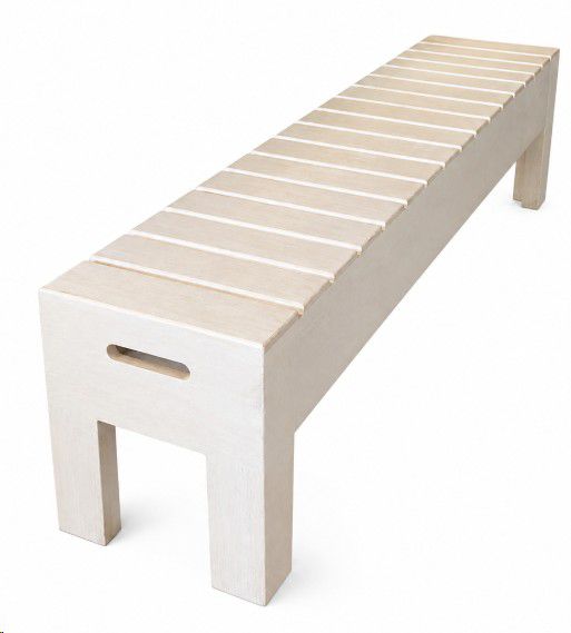 INDOOR DINING BENCH WHITE 1685x400MM