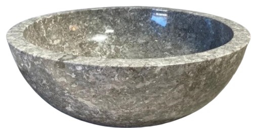 BASIN MARBLE GREY RD POLISH 45DIAx15CM H