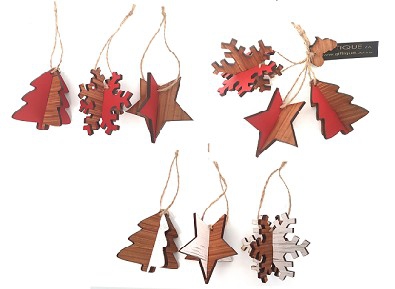XMAS TREE DECO 3D RED/WHITE