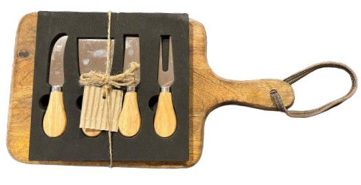 BOARD WOODEN CHEESE KNIFE