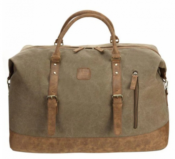 BAG CANVAS TRAVEL LIGHT BROWN