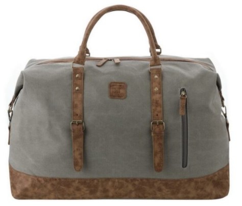 BAG CANVAS TRAVEL DARK GREY