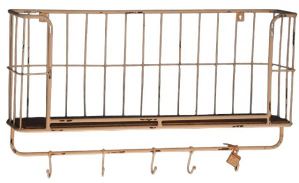 SHELF MANGO IRON/WOOD SINGLE WHITE 1M