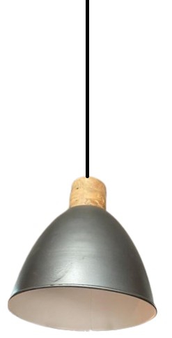 LIGHT PENDANT METAL WOOD TOP 34X34X41