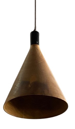PENDANT SOLID TEAK CONE