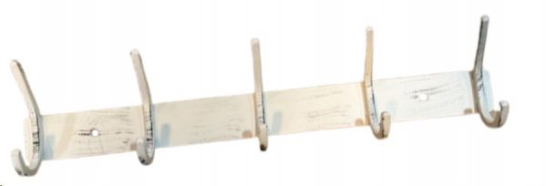 HOOK WALL MOUNTED 5 HOOKS ANTIQUE WHITE