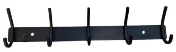HOOK WALL MOUNTED 5 HOOKS BLACK