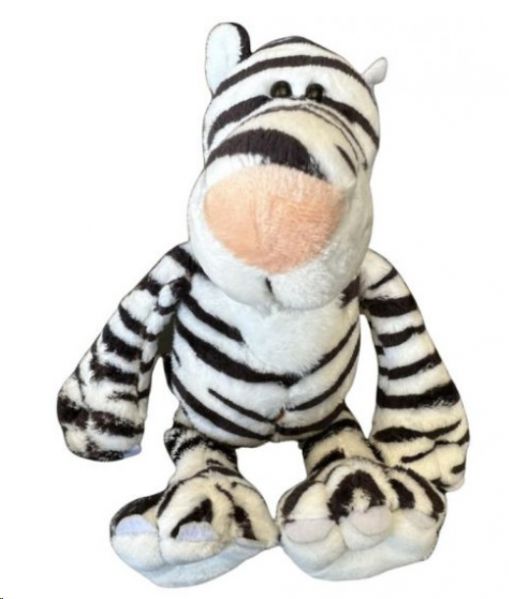TOY TIGER BLACK & WHITE 25CM
