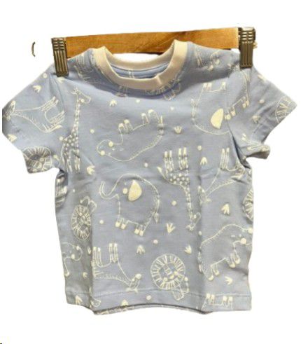 BABY TEE SHIRT SAVANNAH LINES SKY BLUE 12-18M