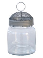 JAR GLASS METAL LID SMALL