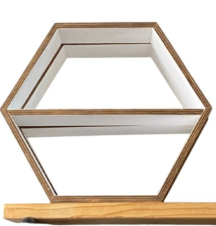 WOODEN HEXAGON SHELF L 600MM