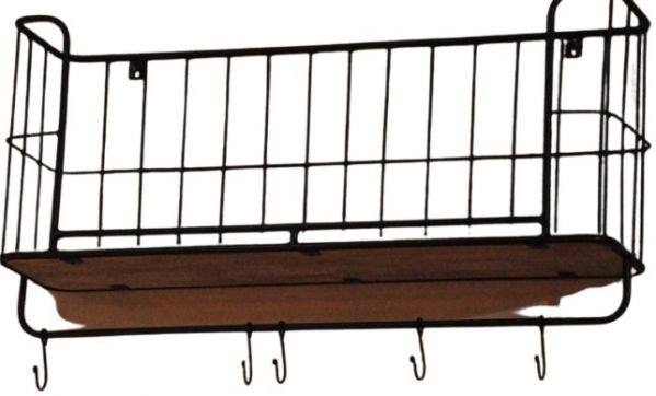 SHELF MANGO IRON/WOOD SINGLE BLACK 1M