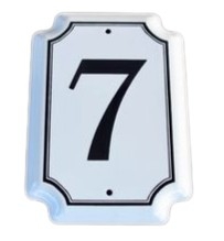 ENAMEL NUMBER PLAQUE NO 0-9