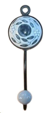 HOOK ROUND BLACK FLOWER EMBOSSED