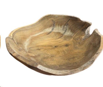 WOODEN BOWL ROUND NATURAL TEAK 25DIAX8