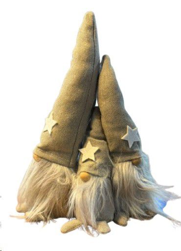XMAS GNOME GREY HAT WITH STAR MEDIUM
