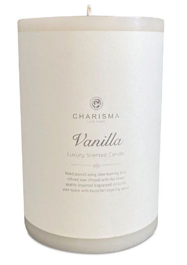 CANDLE C AROMA PILLAR 10.5x15cm VANILLA WHITE