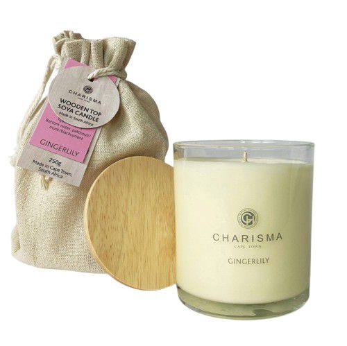 CANDLE C WOODEN TOP GINGERLILLY