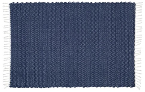 MAT DHURRIE TWILL NAVY 75X120