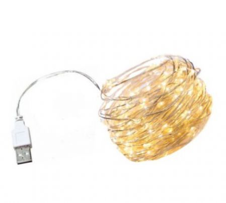 LIGHT STRING SILVER WIRE USB WW 10M
