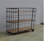 SHELF IRON/WOOD TROLLY