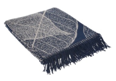 THROW AMANDA COTTON AUTUMN NAVY/BONE 150X200