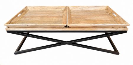 2 TRAY COFFEE TABLE MANGO 120X60X43