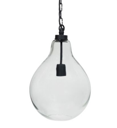 PENDANT GLASS ORB MIDNIGHT 28cm DIA x 39cm H