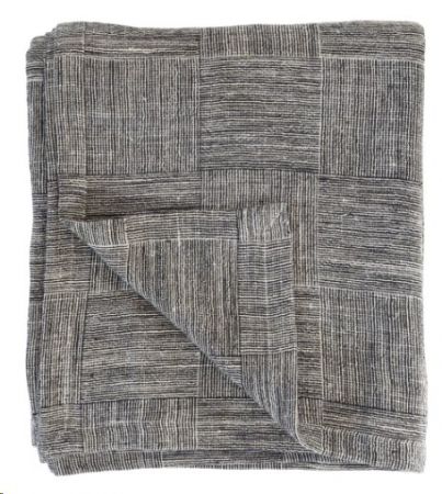THROW FINE CHECK LIQUORICE 240X140