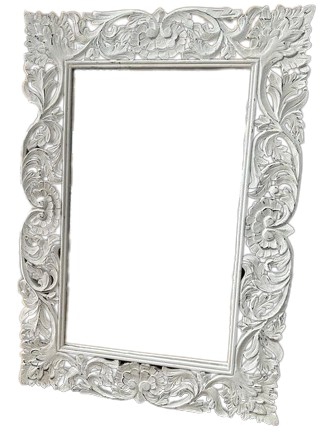 MIRROR WOOD WHITE LACE 76X106