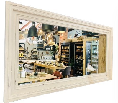 MIRROR D.PROFILE WHITE ANTIQUE 900x1200