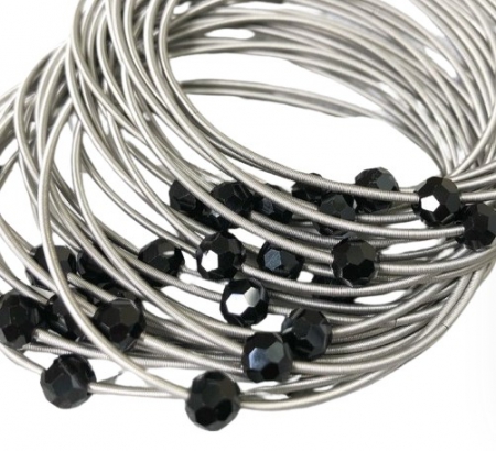 BRACELET CHARM BLACK CHRYSTAL