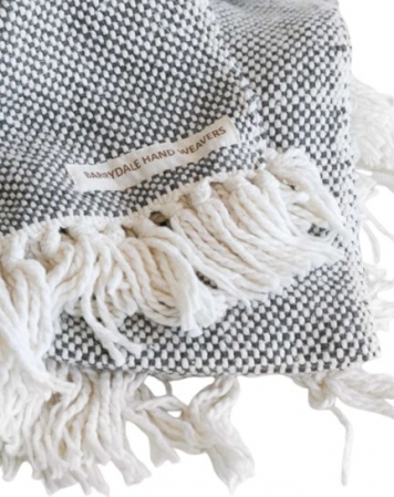 BLANKET THICK WEAVE CHARCOAL 1.4X2M