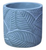 CERAMIC POT LEAF MOD GREY 14X14CM