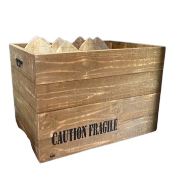 BOX ON WHEELS FIRE WOOD L89 W64 H65