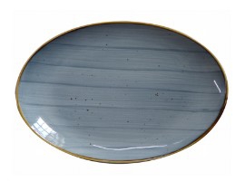 CERAMIC PLATE OVAL BLUE 31CM