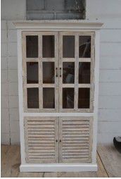 CABINET ALMIRAH MANGO GLASS WHITE 110X45X200