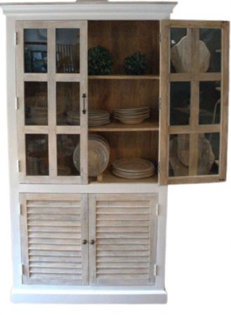 CABINET MANGO ALMIRAH GLASS WHITE 110X45X200