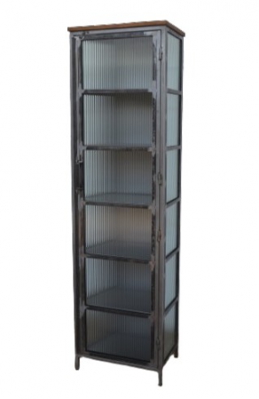 CABINET GLASS/METAL 51X35X182