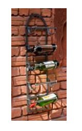 RACK WINE METAL/WOOD 25X14X87